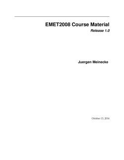 EMET2008 Course Material Release 1.0 Juergen Meinecke October 13, 2014