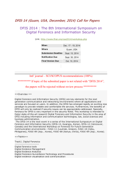 DFIS-14 (Guam, USA, December, 2014) Call for Papers