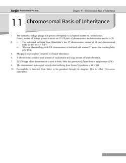 11  Chromosomal Basis of Inheritance  g Tar