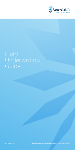 Field Underwriting Guide ACC2008