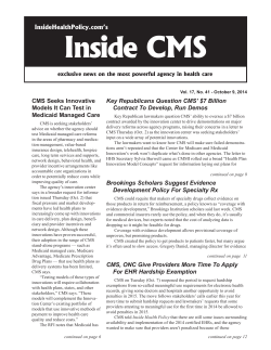 Key Republicans Question CMS&rsquo; $7 Billion Contract To Develop, Run Demos