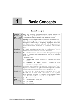 1 Basic Concepts  Cost: