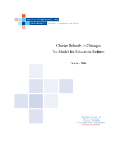 Charter Schools in Chicago: No Model for Education Reform  October, 2014