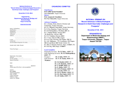 National Seminar on “Recent Advances in Biotechnological Research in ORGANIZING COMMITTEE