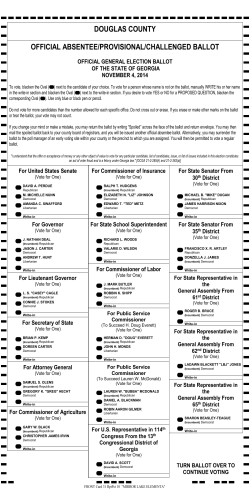 DOUGLAS COUNTY OFFICIAL ABSENTEE/PROVISIONAL/CHALLENGED BALLOT OFFICIAL GENERAL ELECTION BALLOT