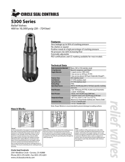 5300 Series Relief Valves 400 to 10,500 psig (28 – 724 bar) Features