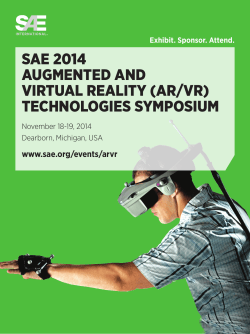 SAE 2014 AUGMENTED AND VIRTUAL REALITY (AR/VR) TECHNOLOGIES SYMPOSIUM