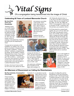 Celebrating 60 Years of Lombard Mennonite Church