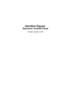 Hamilton Square Electronic Tenant® Portal Created on October 14, 2014