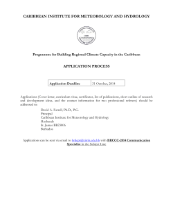 CARIBBEAN INSTITUTE FOR METEOROLOGY AND HYDROLOGY APPLICATION PROCESS