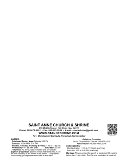 SAINT ANNE CHURCH &amp; SHRINE