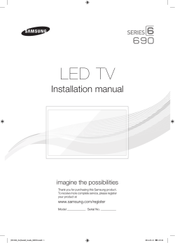 LED TV Installation manual imagine the possibilities