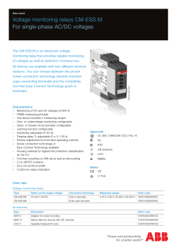 Voltage monitoring relays CM-ESS.M For single-phase AC/DC voltages