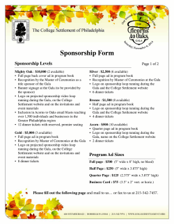 Sponsorship Form Sponsorship Levels Page 1 of 2