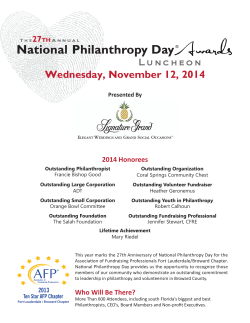 Wednesday, November 12, 2014 27 2014 Honorees