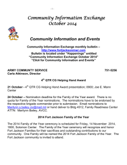 Community Information Exchange October 2014 Community Information and Events