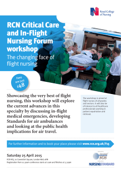 RCN Critical Care and In-Flight Nursing Forum workshop