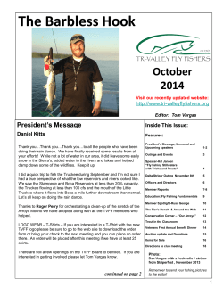 The Barbless Hook October 2014 President’s Message
