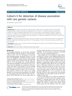 ’s h for detection of disease association Cohen with rare genetic variants