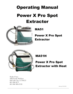 Operating Manual Power X Pro Spot Extractor