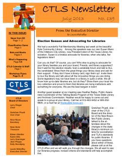 CTLS Newsletter From the Executive Director