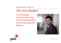 The 2015 Budget Accelerating Growth, Ensuring Fiscal Sustainability
