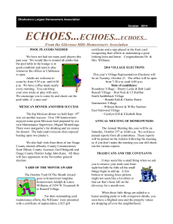 ECHOES... From the Gilcrease Hills Homeowners Association