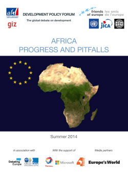 africa progress and pitfalls summer 2014 DEVELOPMENT POLICY FORUM