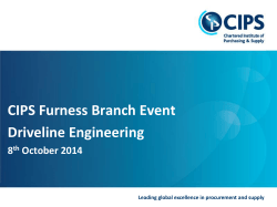 CIPS Furness Branch Event Driveline Engineering 8 October 2014