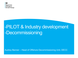 -PILOT &amp; Industry development -Decommissioning