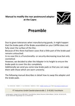 Preamble Manual to modify the rear postmound adapter at the Capra