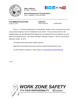 State of Illinois  Illinois Department of Transportation FOR IMMEDIATE RELEASE