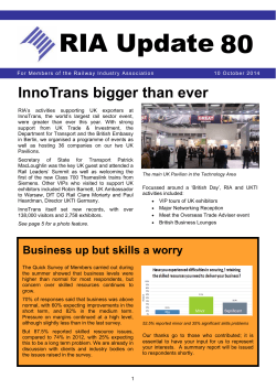 RIA Update 80 InnoTrans bigger than ever