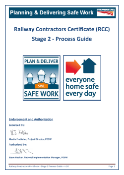 Railway Contractors Certificate (RCC) Stage 2 - Process Guide  Endorsement and Authorisation
