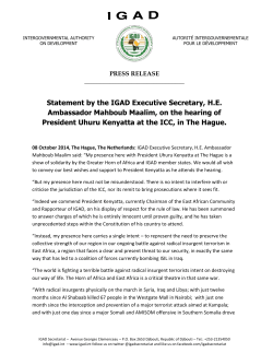 Statement by the IGAD Executive Secretary, H.E.