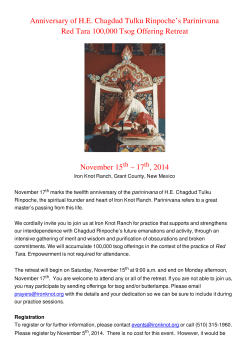 Anniversary of H.E. Chagdud Tulku Rinpoche’s Parinirvana November 15