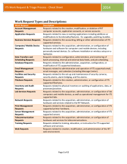2014  Work Request Types and Descriptions:
