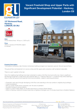 Vacant Freehold Shop and Upper Parts with London E8 127 Richmond Road,