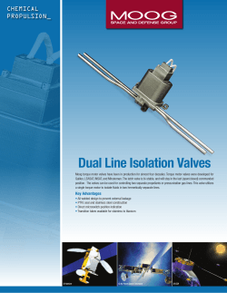 Dual Line Isolation Valves CHEMICAL PROPULSION_