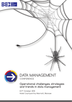 DATA MANAGEMENT Operational challenges, strategies and trends in data management CONFERENCE