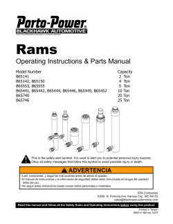 Rams Operating Instructions &amp; Parts Manual