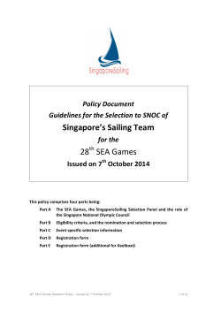 Singapore’s!Sailing!Team! 28 %SEA%Games% !