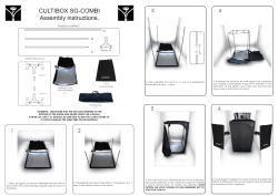 CULTIBOX SG-COMBI Assembly instructions. 3 4
