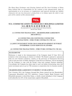 The  Hong Kong Exchanges and Clearing Limited and The... Kong Limited take no responsibility for the contents of this...