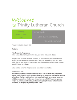 Welcome  to Trinity Lutheran Church