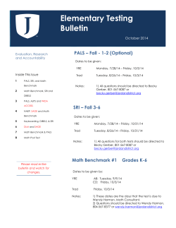 Elementary Testing Bulletin  October 2014