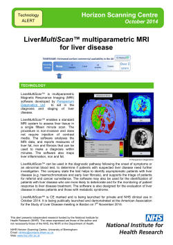 MultiScan for liver disease Horizon Scanning Centre