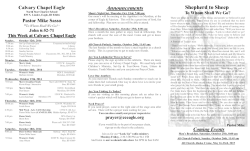 Calvary Chapel Eagle Bulletin: Sermon & Weekly Events (Oct 12-18, 2014)