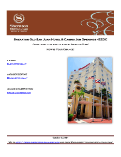 Sheraton Old San Juan Hotel &amp; Casino Job Openings -... Now is Your Chance! HOUSEKEEPING