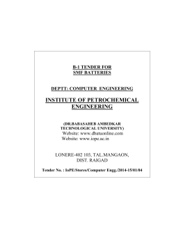 INSTITUTE OF PETROCHEMICAL ENGINEERING  B-1 TENDER FOR